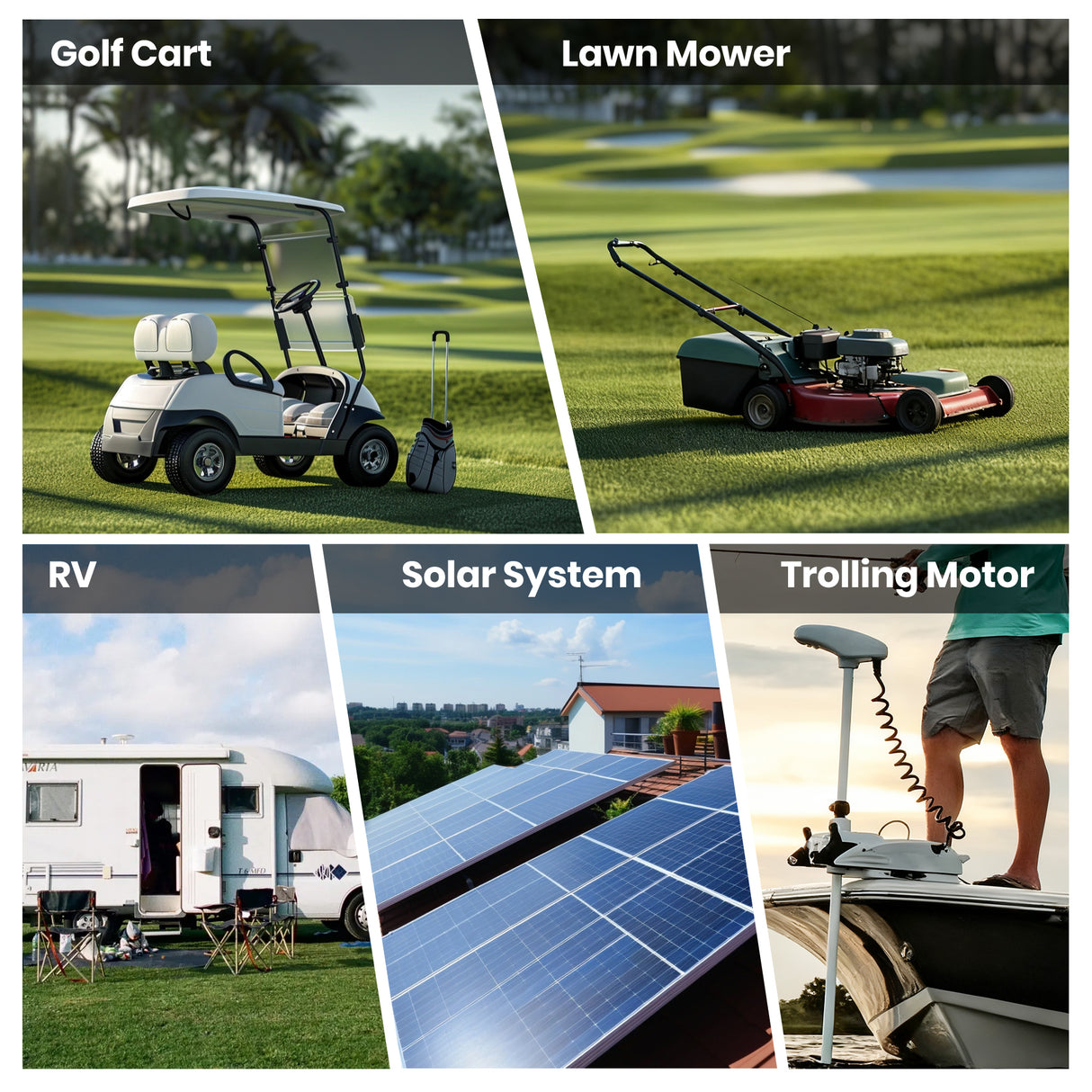 48V (51.2V) 100Ah LiFePO4 Golf Cart Battery, Built-in 200A BMS, 15000+ Deep Cycle Lithium Battery with Bluetooth APP, 18A Charger and LCD Display