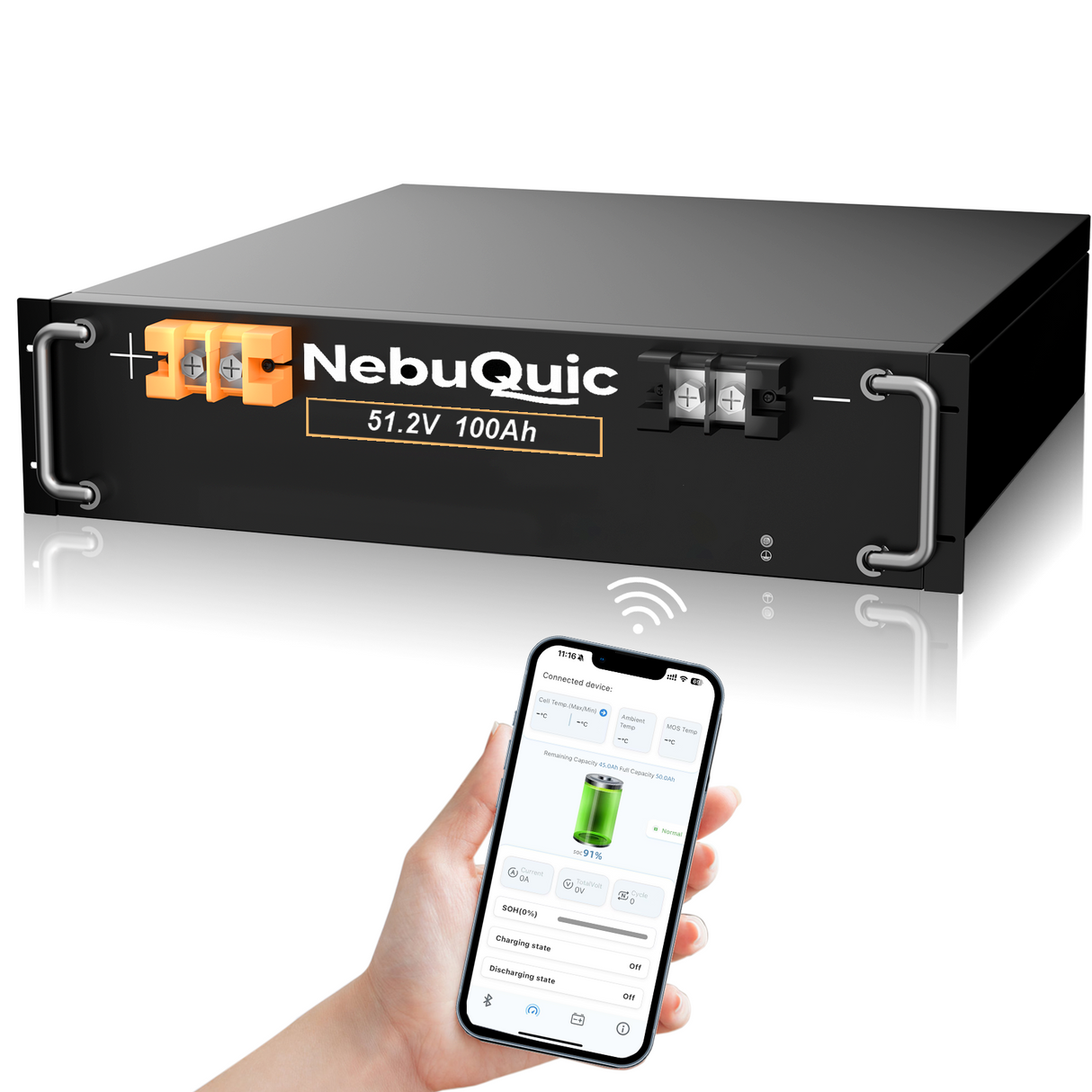 48V(51.2V) 100Ah LiFePO4 Server Rack Battery