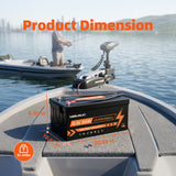 25.6V 200Ah Lithium LiFePO4 Battery, 15000+ Deep Cycle Battery with 100A BMS for RV, Marine, Trolling Motor, Solar