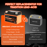YTX4L-BS 200CCA Lithium LiFePO4 Motorcycle Battery, 12V 2Ah Maintenance Free Powersport Replacement Battery
