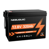 12V 320Ah LiFePO4 Lithium Battery, 12 Volt 300Ah+ Lithium Batteries with 200A BMS, EV Grade A+ Battery Cells, Low-Temp Protection, Deep Cycle Battery for RV, Truck, Kayak, Solar, Camper