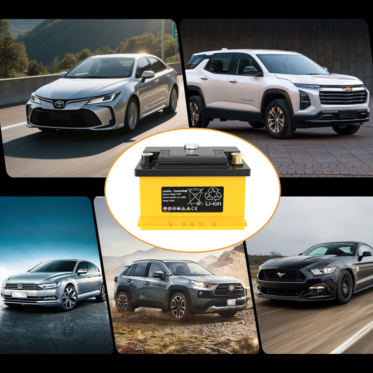 12V 40Ah LiFePO4 Start and Stop Car Battery