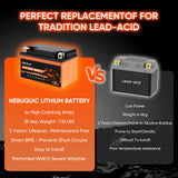 YTX7A-BS 400CCA Lithium LiFePO4 Motorcycle Battery, 12V 4Ah Maintenance Free Powersport Replacement Battery